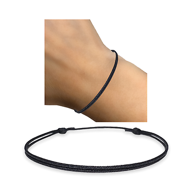 #ad Black string bracelet men adjustable cord waterproof jewelry surfer women gift $9.99