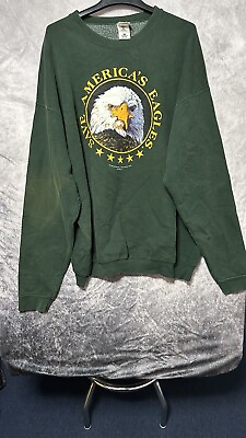 #ad vintage fruit of the loom super cotton Save The Eagles. Sweatshirt Green XXL $14.99