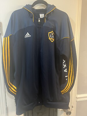 #ad MLS LA Galaxy Adidas XL Navy Blue Gold Yellow Trim Full Zip Track Jacket 2009 $69.97