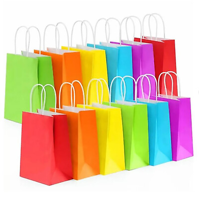 #ad #ad 4Pcs Gift Bags Paper Gift Bags with Handles Bulk Wedding Party Favor Bags Gift $11.14