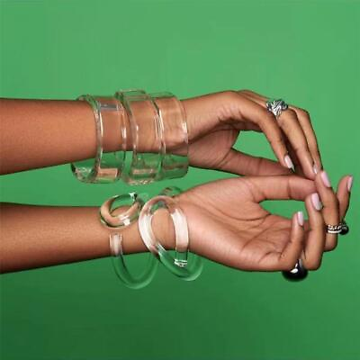 #ad Transparent Bracelet 2021 Fashion Acrylic Resin Bangle Geometric Wide Open Hand $8.85