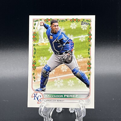 #ad Salvador Perez 2022 Topps Holiday SP Candy Cane Sleeve Image Variation #HW51 $5.99