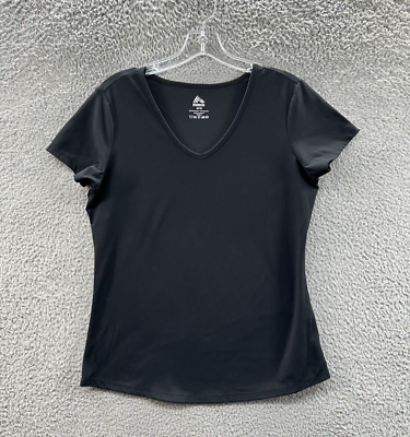 #ad RBX Shirt Women#x27;s Medium Black Short Sleeve Athletic Top Ladies M $6.97