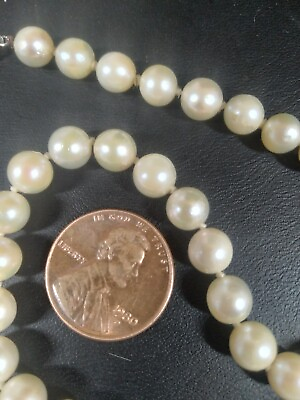 #ad Estate 10K Gold Real Akoya Pearl Necklace 16quot; $175.00
