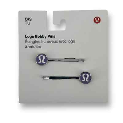 #ad Lululemon Logo Bobby Pin Set Purple Enamel Silver $20.00