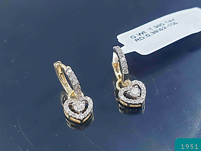#ad Diamond Hoop Earrings Natural Diamonds 14k Gold yellow Gold Fine Jewelry $327.00