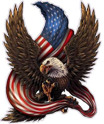 #ad American Bald Eagle American Flag Decal $25.95
