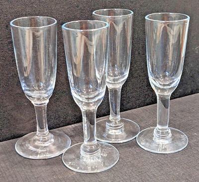 #ad Cordial Glasses 1 oz Stemware Set of 4 Hostess Gift Clear Vintage Barware 3.75quot; $8.71