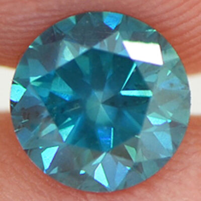#ad Round Shape Diamond Fancy Blue Color Loose Enhanced VS2 Certified 0.74 Carat $785.00