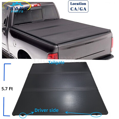 #ad 400LB 5.7 5.8ft 3Fold Hard Truck Bed Tonneau Cover For2009 2024 Dodge Ram 1500 $335.99