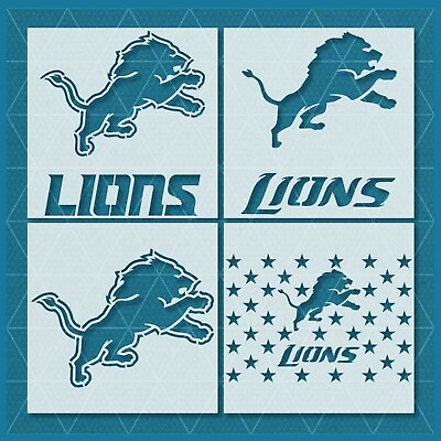 #ad Detroit Lions stencil Reusable amp; Durable 10 mil Free Shipping Custom $12.59