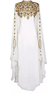 #ad Royal Moroccan Kaftan Abaya Very Fancy Long Gown Party Wear Takshita Var Dresses $29.99