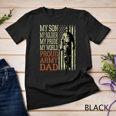 #ad Mens My Son Is A Soldier Proud Army Dad Military Father Gift Unisex T shirt $16.99