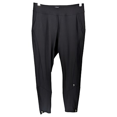 #ad Black Yoga Pants With Pockets High Waist Stretch Leggings Size Medium High Five $19.09