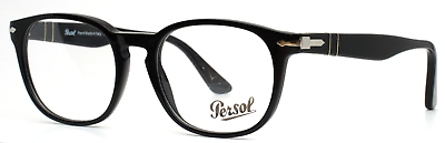 #ad PERSOL 3283 V 95 Black Mens Round Full Rim Eyeglasses 52 19 145 B:43 $89.99