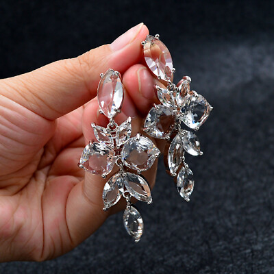 #ad Creative Cubic Zircon Drop Earring Women 925 Silver Filled Wedding Jewelry C $4.72