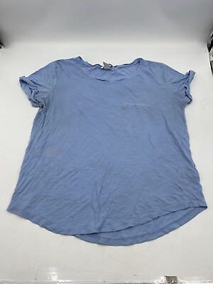 #ad Hamp;M Womens T Shirt Blue Basic Round Neck Solid Size Medium Pre Owned Condition $4.99