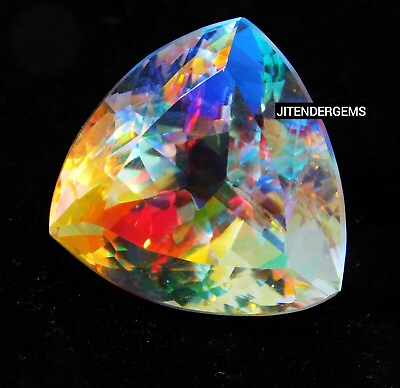 #ad Natural Certified 200 Ct Trillion Cut Rainbow Color Mystic Quartz Loose Gemstone $64.59