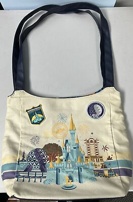 #ad Disney Parks Walt Disneyland Discover the Magic Canvas Bag Purse Double Handle $14.99