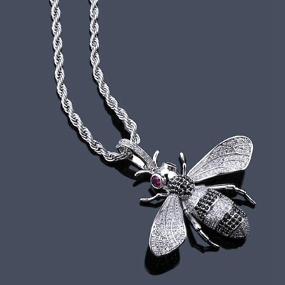 Honey Bee Pendant Necklace Silver Tone Beautiful Gift with Chain $15.24