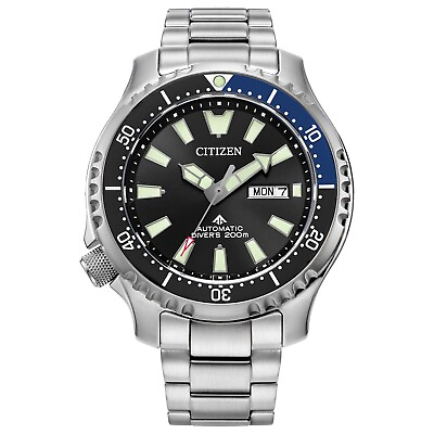 #ad Citizen Promaster Dive Automatic Black Dial Calendar Men#x27;s Watch 44MM NY0159 57E $255.99