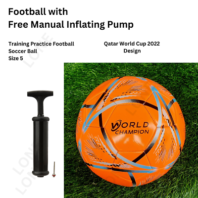#ad New Training Football Soccer Ball Red Size 5 FIFA World Cup 2022 Free Air Pump $38.92