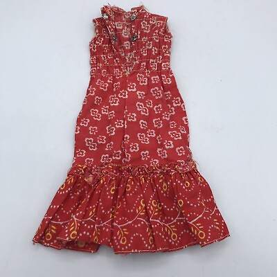 #ad VTG 1965 Barbie Francie Dress #3277 Simply Super Red Floral Dress White Label C $40.00