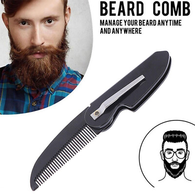 #ad Moustache Beauty Unraveling Comb Styling Tool Beard Brush Barber Folding $0.99