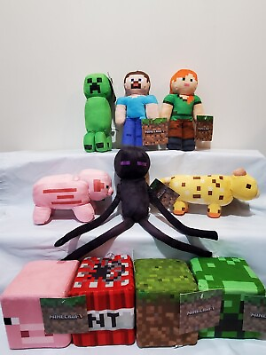Minecraft Plush 8 14quot; Stuffed Animal Toys Dolls Mojang Jinx Video Game Gift New $9.95