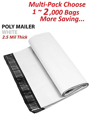 #ad 1 1000 Multi Pack 24x24 White Poly Mailers Shipping Envelopes Self Sealing Bags $203.00