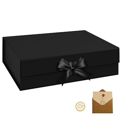 #ad #ad WARMGBOXCO Gift Boxes 10.4x7.5x3.1Inch1 Pcs Black Gift Boxes with Lids for pr... $15.93