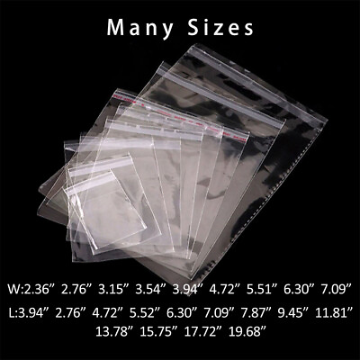 #ad Wholesale 6.3#x27;#x27; Width Clear Resealable Poly Cello Cellophane OPP Bag 60 1000Pcs $117.05