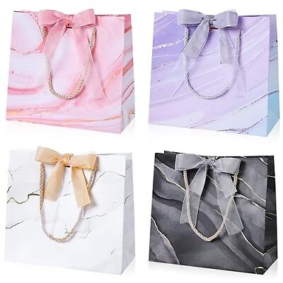 #ad #ad Gift Bags 4PCS Gift Bags Medium Size with Bow Ribbon Portable Paper Gift Bag ... $16.29