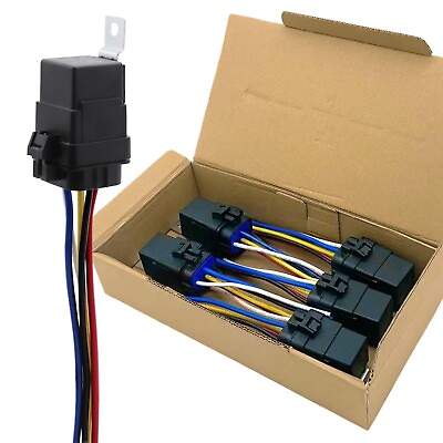 #ad upgraded 5 PIN 40 30 AMP 12V Relay 12v DC Waterproof Automotive SPDT Relay Kit $14.99