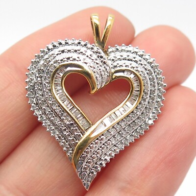 #ad 2.50Ct Lab Created Diamond Heart Shape Pendant Necklaces 14k Yellow Gold Plated $97.49