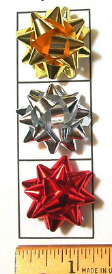 25 or 50 MINI 1.25quot; Birthday Holiday Gift Christmas Jewelers Star Bows Adhesive $10.98