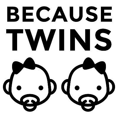 #ad Vinyl Decal Car Truck Sticker Funny Mom Quotes Baby Girls Because Twins $400.00
