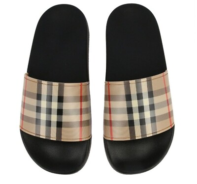 Burberry Women#x27;s Furley Brit Check Slide Rubber Sandals shoes US 10 UK 7 size $189.99