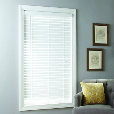 #ad Modern White Window 2quot; Cordless Faux Wood Horizontal BlindsMultiple sizes US $32.45