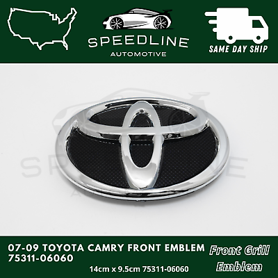#ad 07 09 TOYOTA CAMRY FRONT EMBLEM GRILLE GRILL CHROME BADGE BUMPER LOGO $17.95