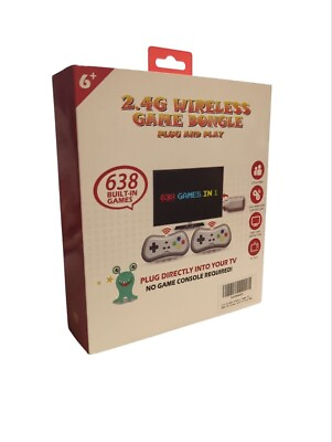 #ad 2.4GHz Wireless Controller Game Dongle Console Built in 638 Classic Game HDMI $19.93