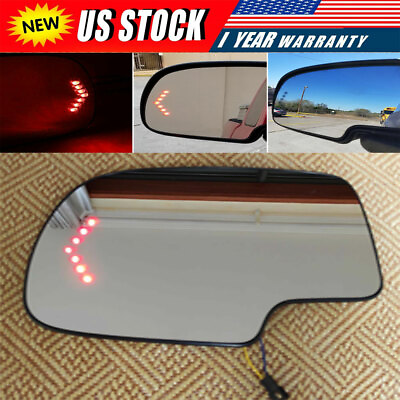 #ad Mirror Glass Heated Turn Signal Driver Side LH for 2003 2007 Chevy GMC Cadillac $21.58