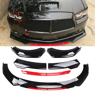 #ad For Dodge Charger 2006 2014 Glossy Black Front Bumper Lip Splitter Body KIT $49.99