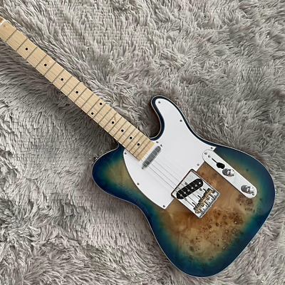 #ad Custom TL Electric Guitar Blue Burl Maple Top Maple Guitar Free Shipping $269.00