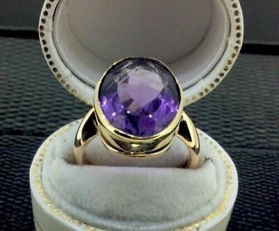 #ad 5 CT Solitaire Oval Cut Amethyst Wedding Engagement Ring 14K Yellow Gold Finish $51.75