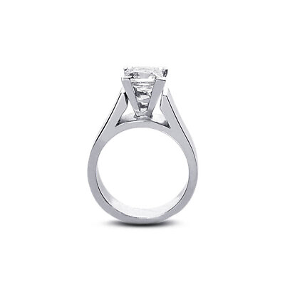 #ad 1.54ct F VS1 Princess Natural Diamond Platinum Solitaire Engagement Ring $8082.00