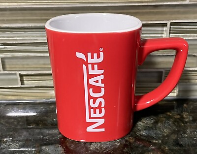 #ad Nescafe Collectible Mug Coffee Cup Red Square 8oz $12.00