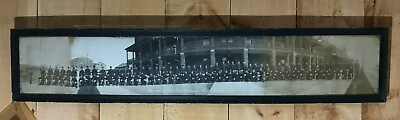 #ad Antique Panoramic 1910 Military Framed Photo Company 124 Ft. Andrews $199.99