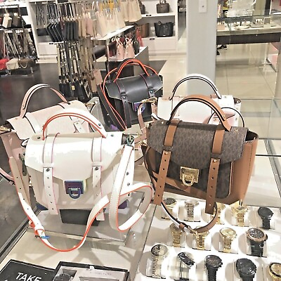 Michael Kors Manhattan Medium Leather School Satchel Crossbody Handbag Purse VAR $134.00
