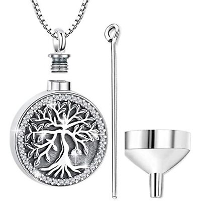 Cremation Jewelry For Ashes Urn Necklace Women Sterling Silver Keepsake Charm $61.95